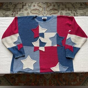 Vintage North Style Star Patchwork Sweater